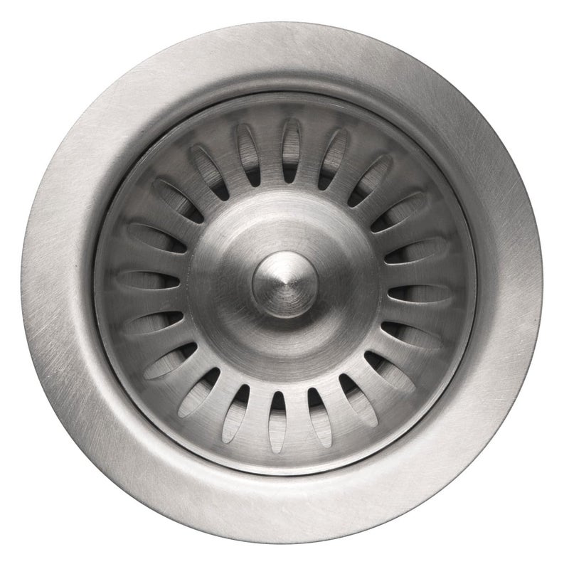 Houzer 190-9180 - 3-1/2 inch Stainless Steel Kitchen Sink Basket Strainer, Durable Food Catcher Stopper for Metal Kitchen Sink, Ideal for Filtering Waste and Preventing Clogs - Image 1